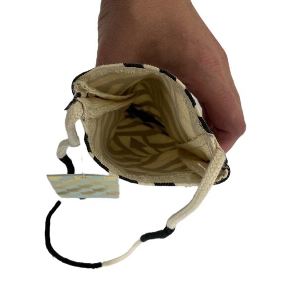 NWT Karen Walker Eyewear Tassel Shoulder Bag Arrow Black Cream Boho Festival NEW - Picture 5 of 10